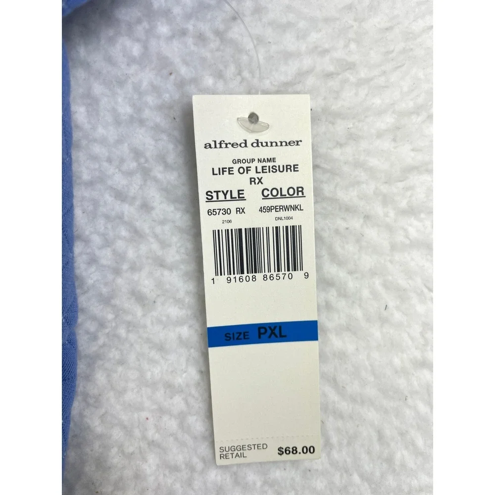 Alfred Dunner Life of Leisure Periwinkle Quilted Zip Front Jacket Petite XL - Picture 6 of 10